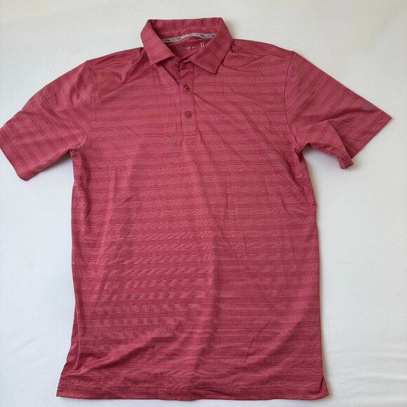Walter Hagen Polo Shirt Mens Small Red Striped Golf Performance Lightweight - Picture 1 of 10